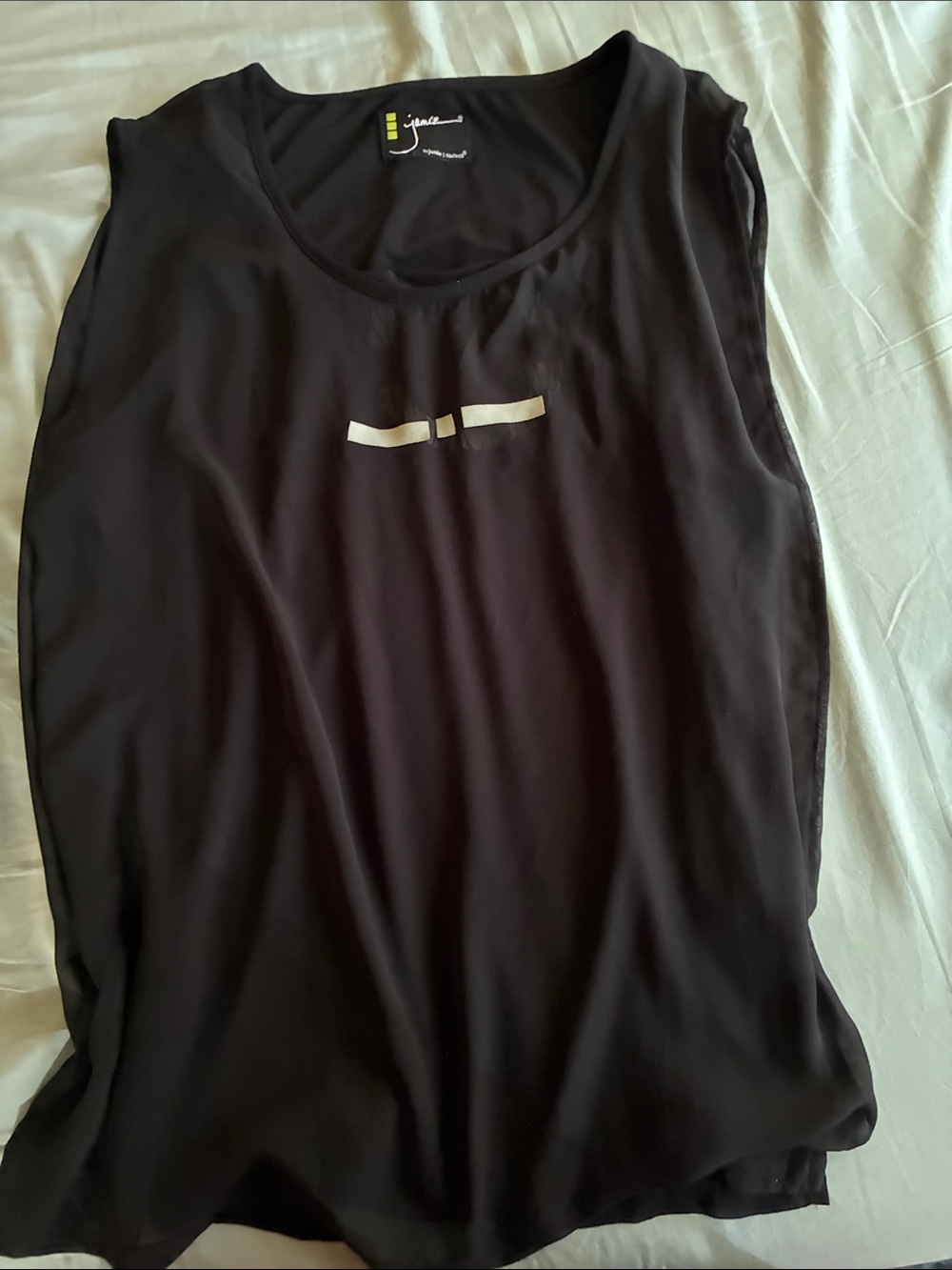 jamie sadock Black Sleeveless Tank with Center Accent